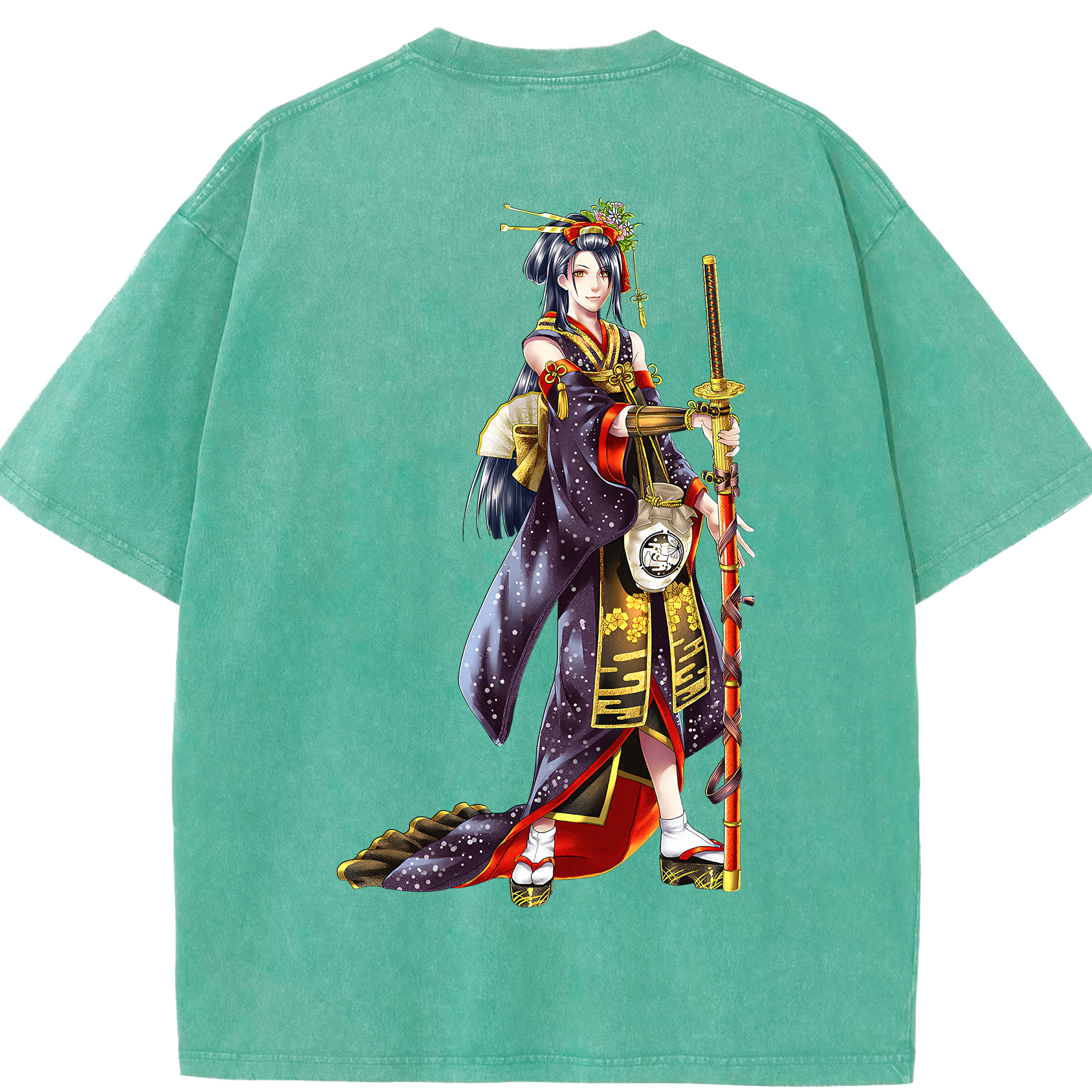 （画像用） 刀剣乱舞 Touken Ranbu 綿100% ヴィンテージ風 半袖Tシャツ（背面プリント）